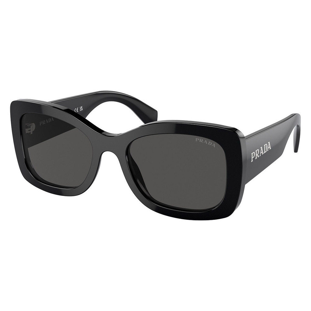 NWT Prada 0PR A08S-1AB5S0 Black Rectangle 56mm Sunglasses - Picture 2 of 5